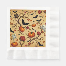 Halloween Medieval French Pattern Paper Napkin