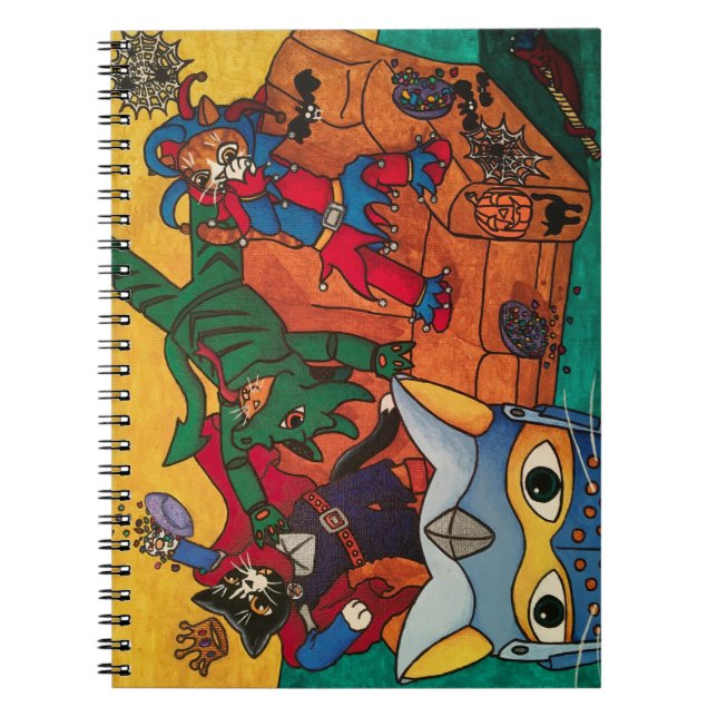 Halloween Medieval Knight Costume Cats Notebook (Front)
