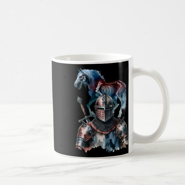 Halloween Medieval Knight Horses Knight Armor Hors Coffee Mug (Right)