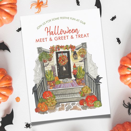 Halloween Meet Greet and Treat Party Invitation Postcard