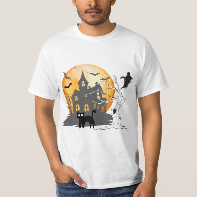 Halloween Men Tee Shirt | Halloween Spooky Vibes  (Front)