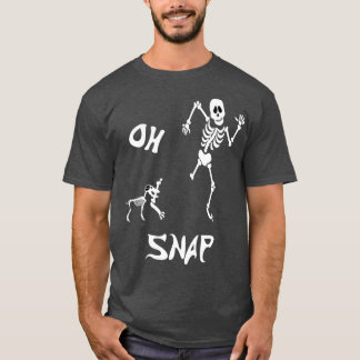Halloween Men Women Oh Snap Skeleton and Dog T-Shirt
