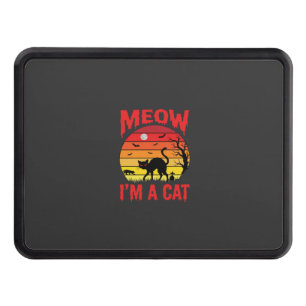 Halloween Meow Im a Cat Retro Sunset Hitch Cover