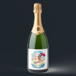 Halloween Mermaid Witch on Broom Sparkling Wine Label<br><div class="desc">Halloween Mermaid Witch on Broom</div>