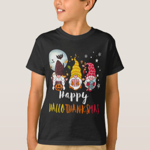 Halloween Merry Christmas Happy Hallothanksmas Gno T-Shirt