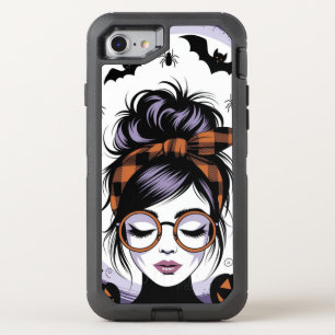 Halloween Messy Bun Woman OtterBox Defender iPhone SE/8/7 Case