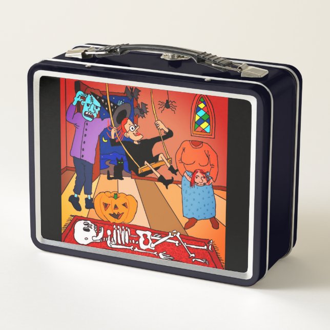 Halloween Metal Lunchbox by dalDesign (Back)