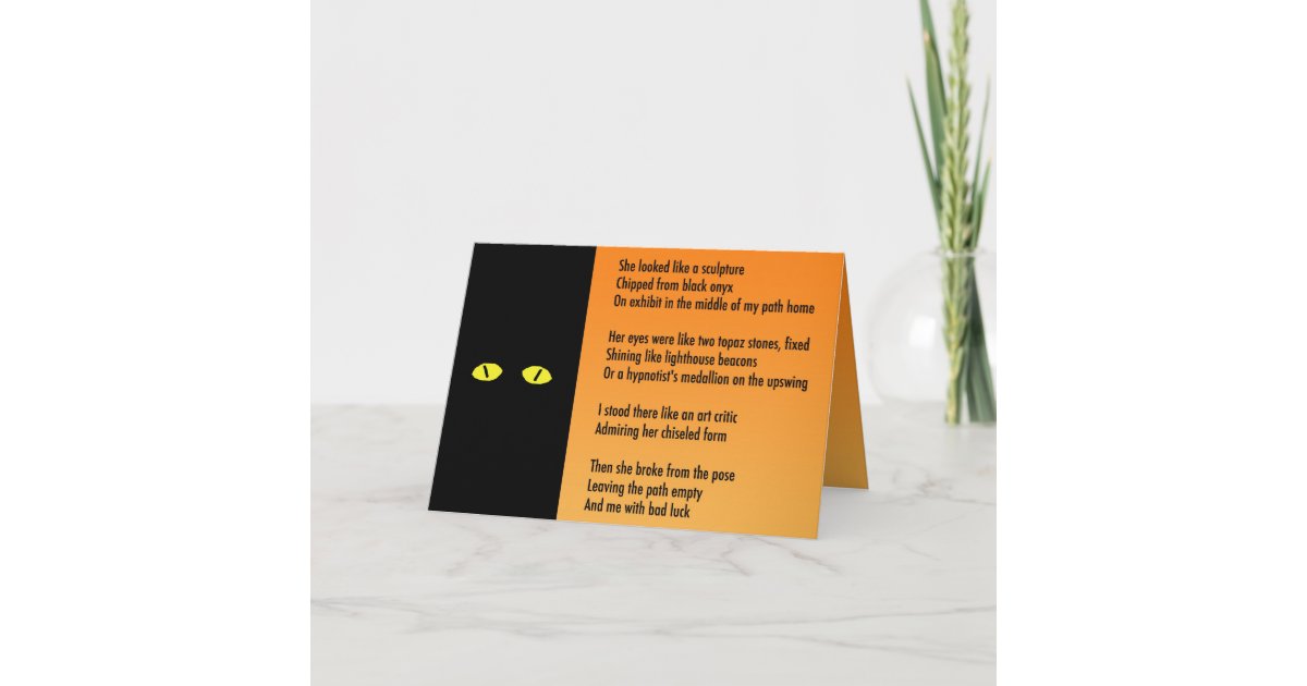 Halloween Metaphor Poem Card Black Cat