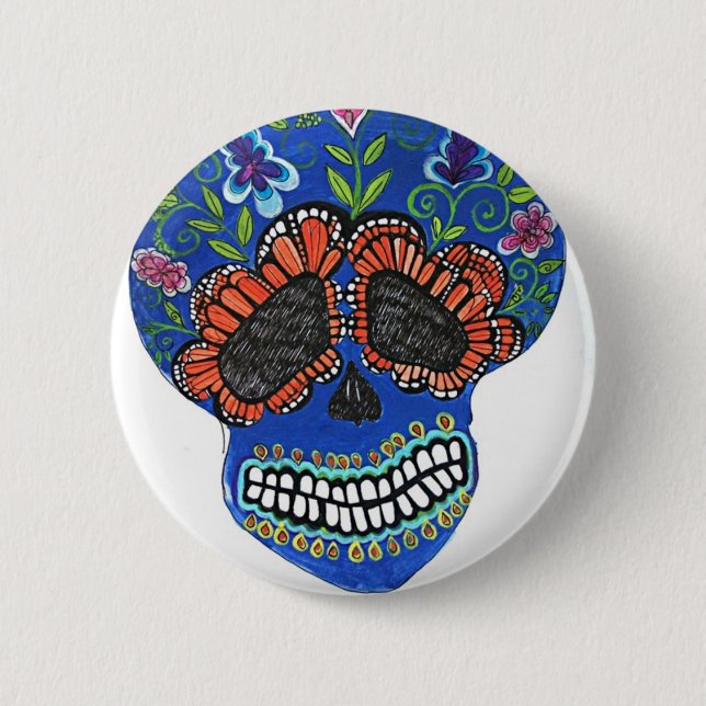 Halloween mexican style pinback button (Front)