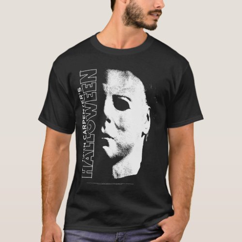 Halloween Michael Myers Large Face Long Sleeve  T_Shirt