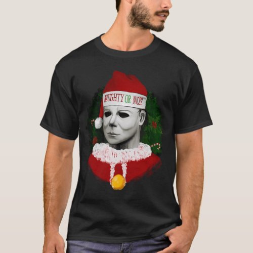 Halloween Michael Myers Santa Claus T-Shirt