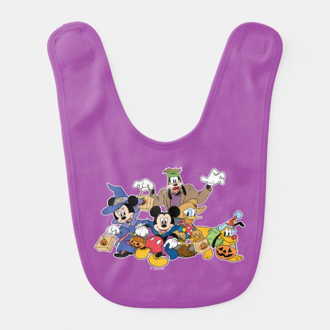 Halloween Mickey & Friends Baby Bib (Front)