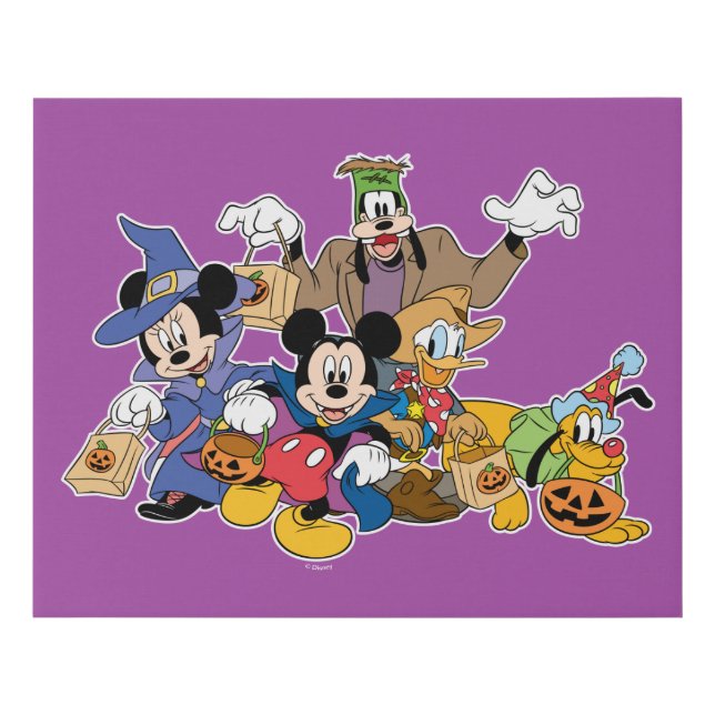 Halloween Mickey & Friends Faux Canvas Print (Front)