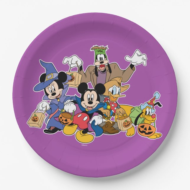 Halloween Mickey & Friends Paper Plates (Front)