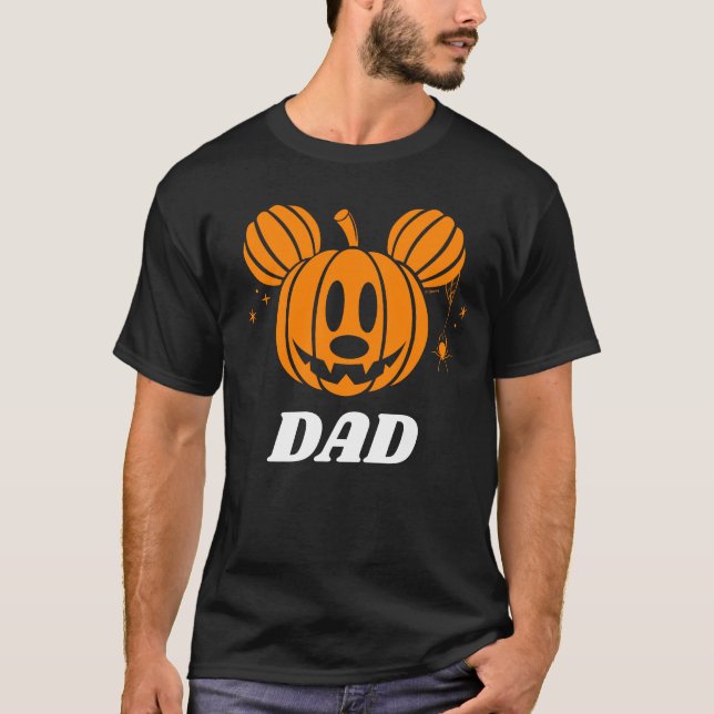 Halloween Mickey Jack-o'-lantern Dad T-Shirt (Front)