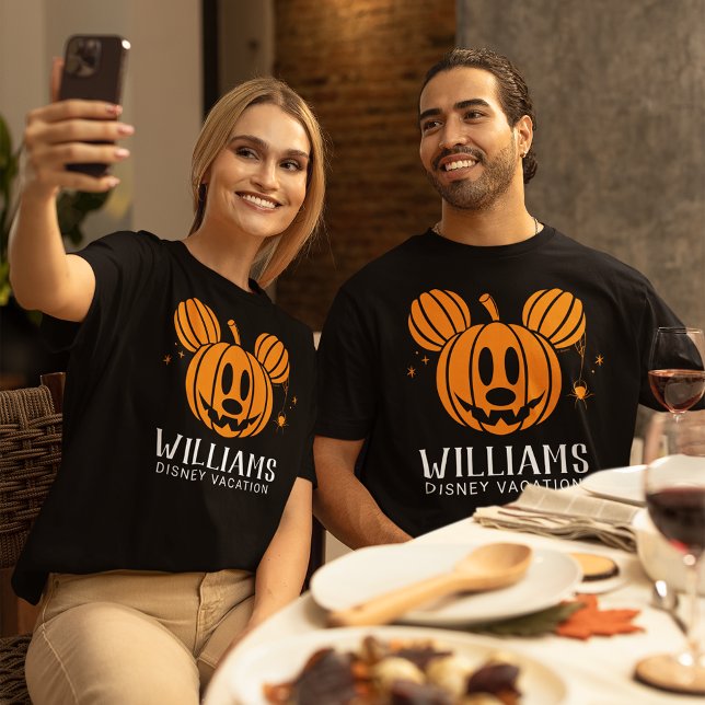 Halloween Mickey Jack-o'-lantern | Family Vacation T-Shirt (Shirt on couple)