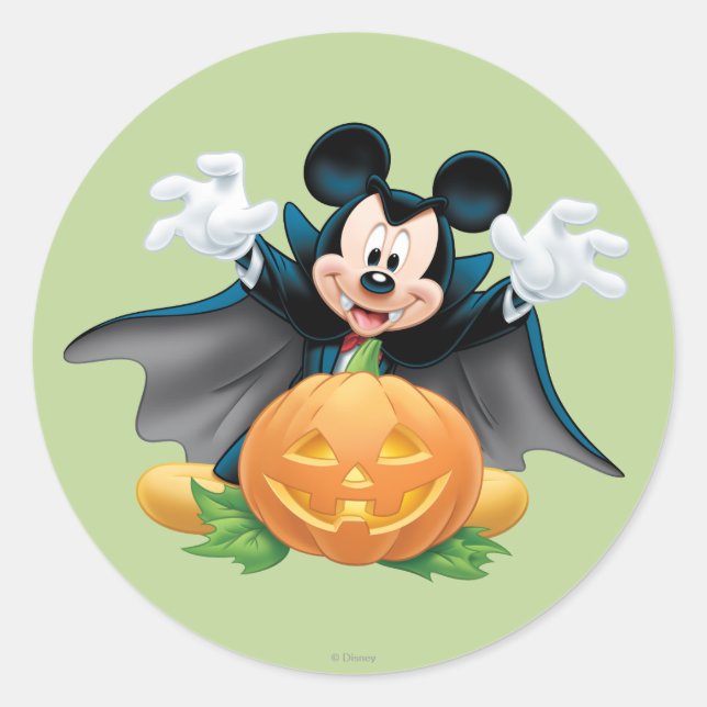 Halloween Mickey Mouse 1 Classic Round Sticker (Front)
