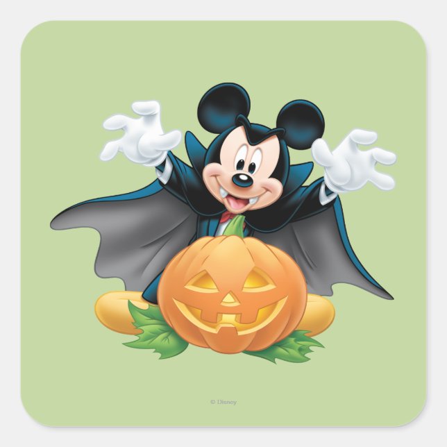 Halloween Mickey Mouse 1 Square Sticker (Front)