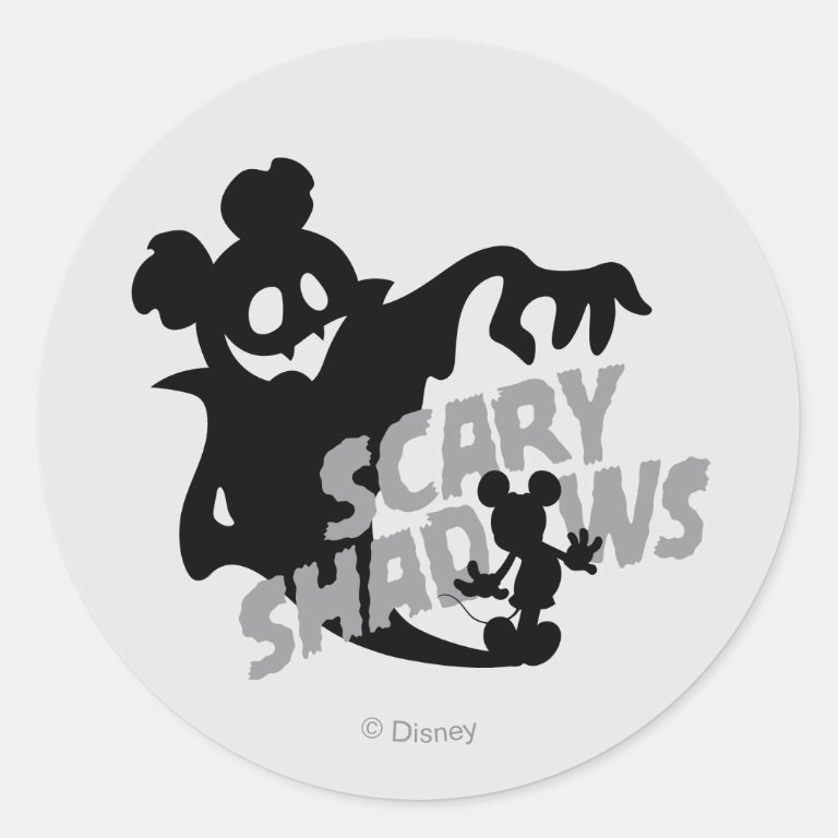 Halloween Mickey - Scary Shadows Classic Round Sticker