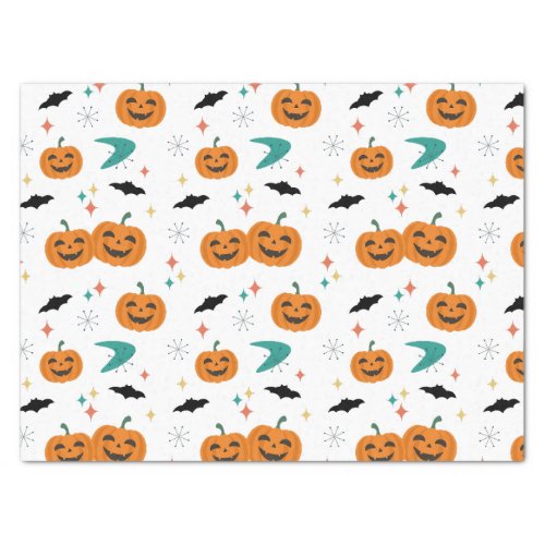 Halloween Mid Century Pumpkins Pattern Tissue Paper
