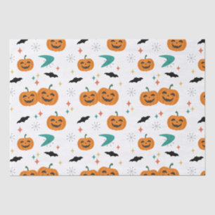 Halloween Mid Century Pumpkins Pattern Tissue Paper