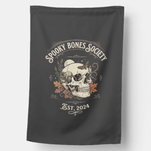 Halloween Midnight Bone Garden House Flag