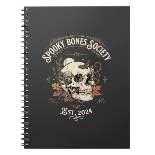 Halloween Midnight Bone Garden Notebook