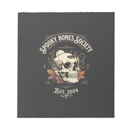 Halloween Midnight Bone Garden Notepad