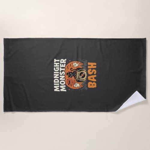 Halloween Midnight Monster Bash Beach Towel