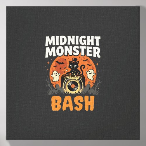 Halloween Midnight Monster Bash Canvas Photo Tile