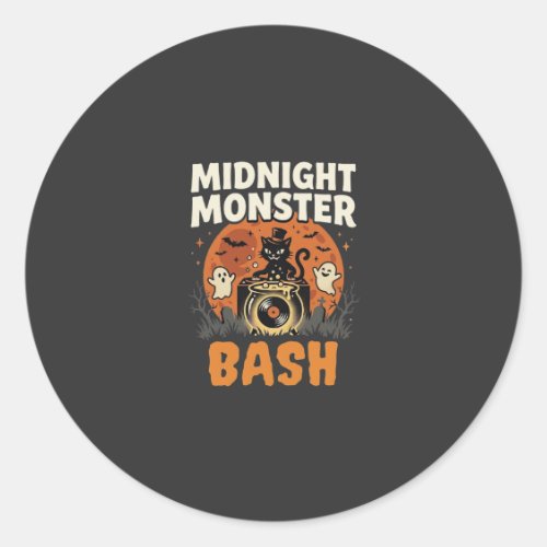 Halloween Midnight Monster Bash Classic Round Sticker