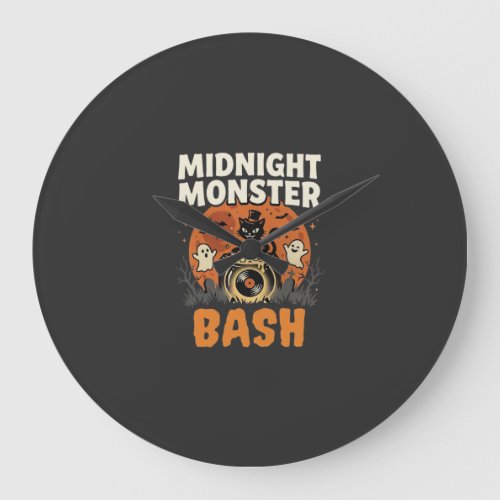 Halloween Midnight Monster Bash Large Clock