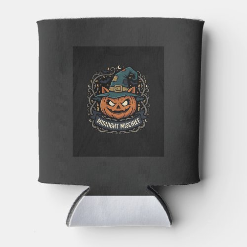 Halloween Midnight Pumpkin Mischief Can Cooler