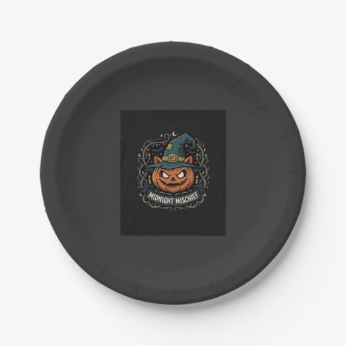 Halloween Midnight Pumpkin Mischief Paper Plates