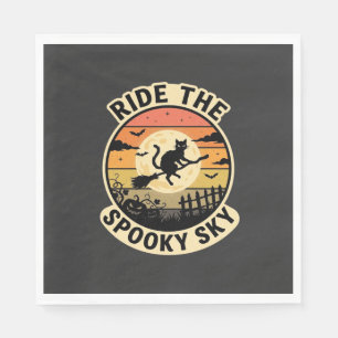 Halloween Midnight Witch Sunset Napkins