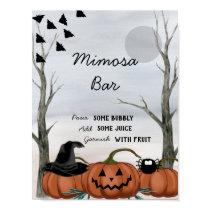 Halloween Mimosa Bar Sign, Halloween Party Poster