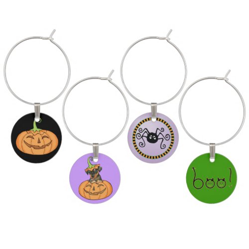 Halloween Min Pin Wine Charm