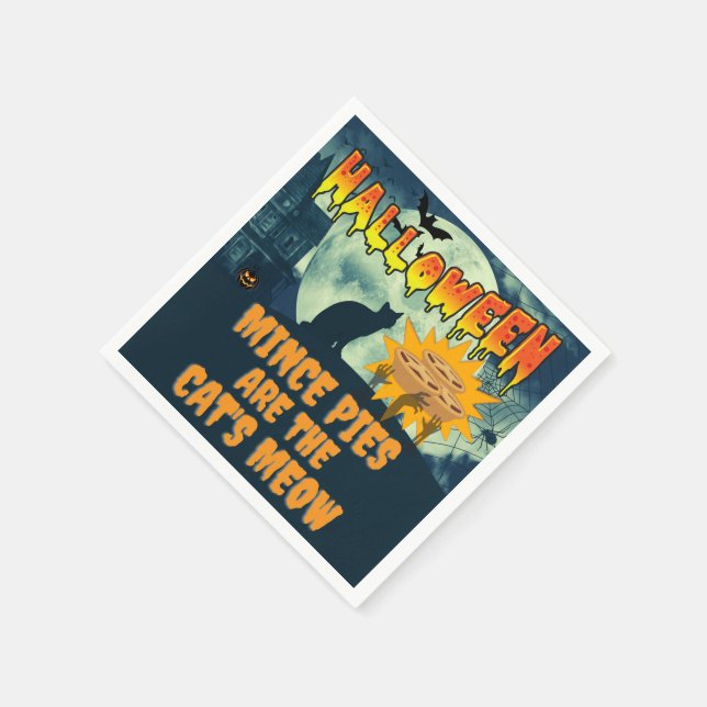 Halloween Mince Pies are the Cat's Meow Napkins (Corner)
