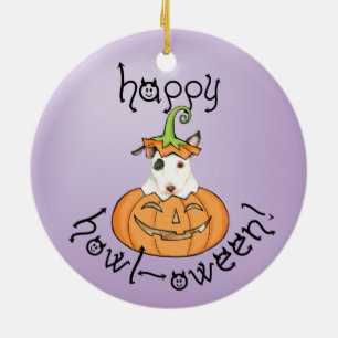 Halloween Mini Bull Terrier Ceramic Ornament