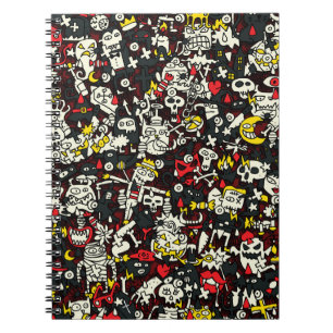 Halloween Mini Doodle Vintage Pattern Notebook