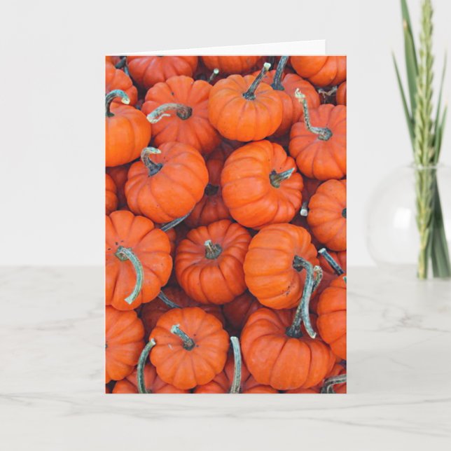 Halloween Mini Pumpkin Fall Autumn Pattern Photo Card (Front)