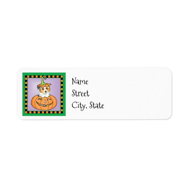 Halloween Miniature American Shepherd Label (Front)