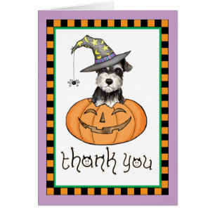 Halloween Miniature Schnauzer Thank You Cards