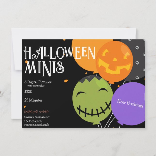 Halloween Minis Photography Pictures Flyer  Invitation (Front)