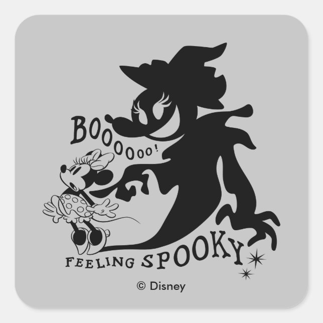 Halloween Minnie - Boo! Feeling Spooky Square Sticker (Front)