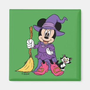 Halloween Minnie Dressed as Cute Witch Magnet