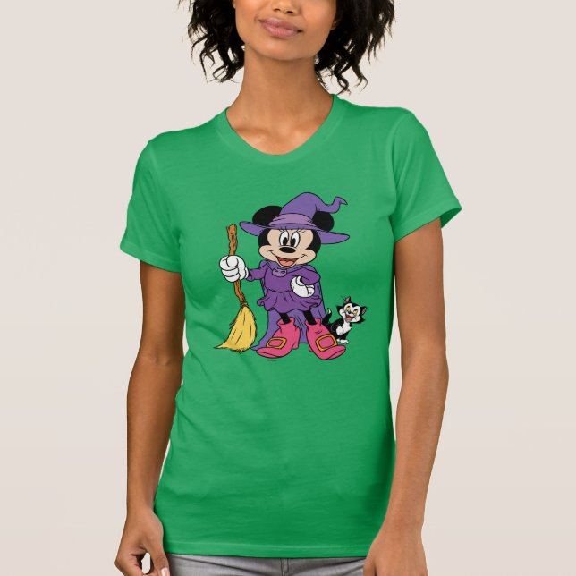 Halloween Minnie Dressed as Cute Witch T-Shirt (Front)
