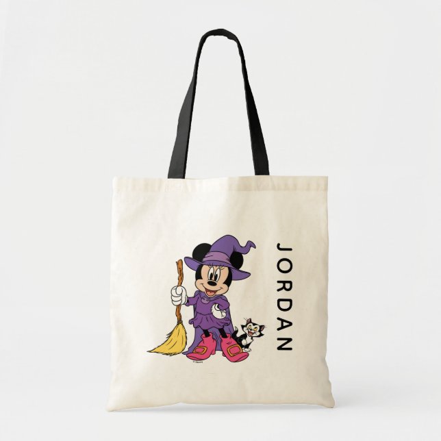 Halloween Minnie Dressed as Cute Witch Tote Bag (Front)