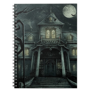 Halloween Mint Jungle Green Haunted Manor Notebook