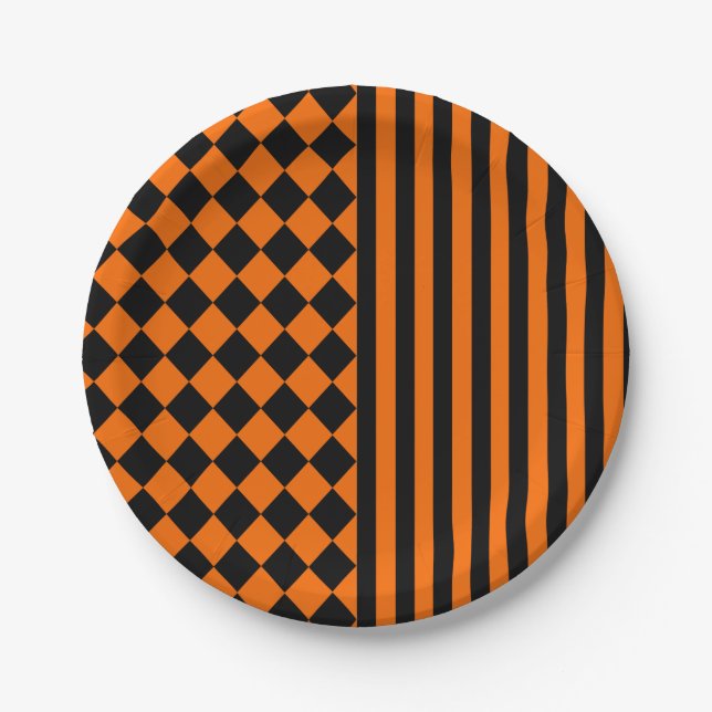 Halloween mix pattern paper plates (Front)